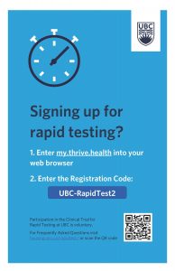Invitation to LSI members to participate in COVID-19 Rapid Testing at UBC